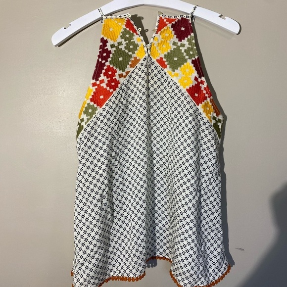 Embroidered Halter Sleeveless Boho Tunic Top Size large - Picture 5 of 5